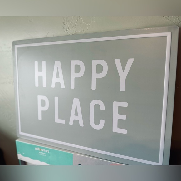 Home Decor HAPPY PLACE Metal Framed Sign 20" x 14" - Picture 2 of 8